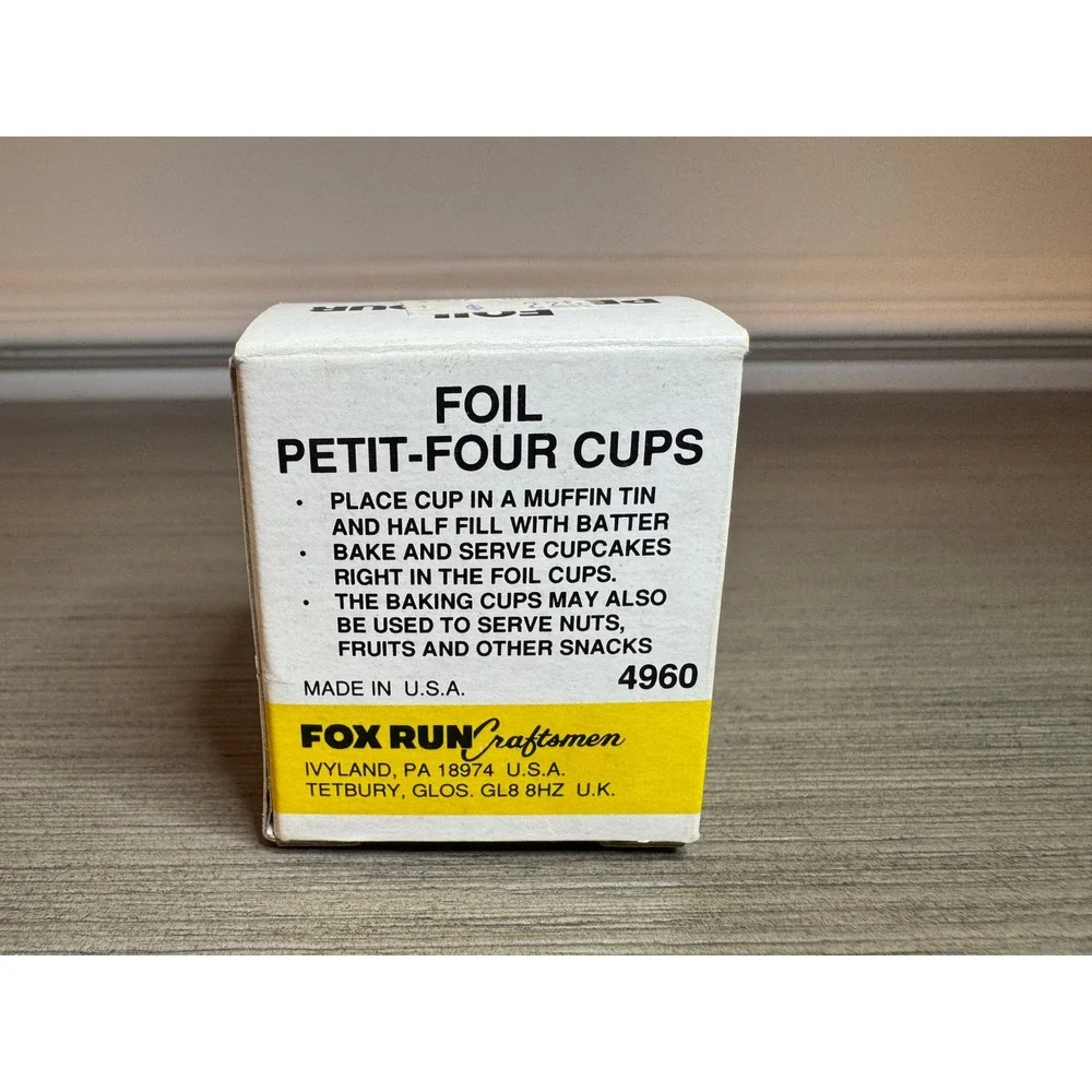 Vintage Foil Petit Four Baking Cups - 60 Silver Foil & 60 Paper Liners - NOS